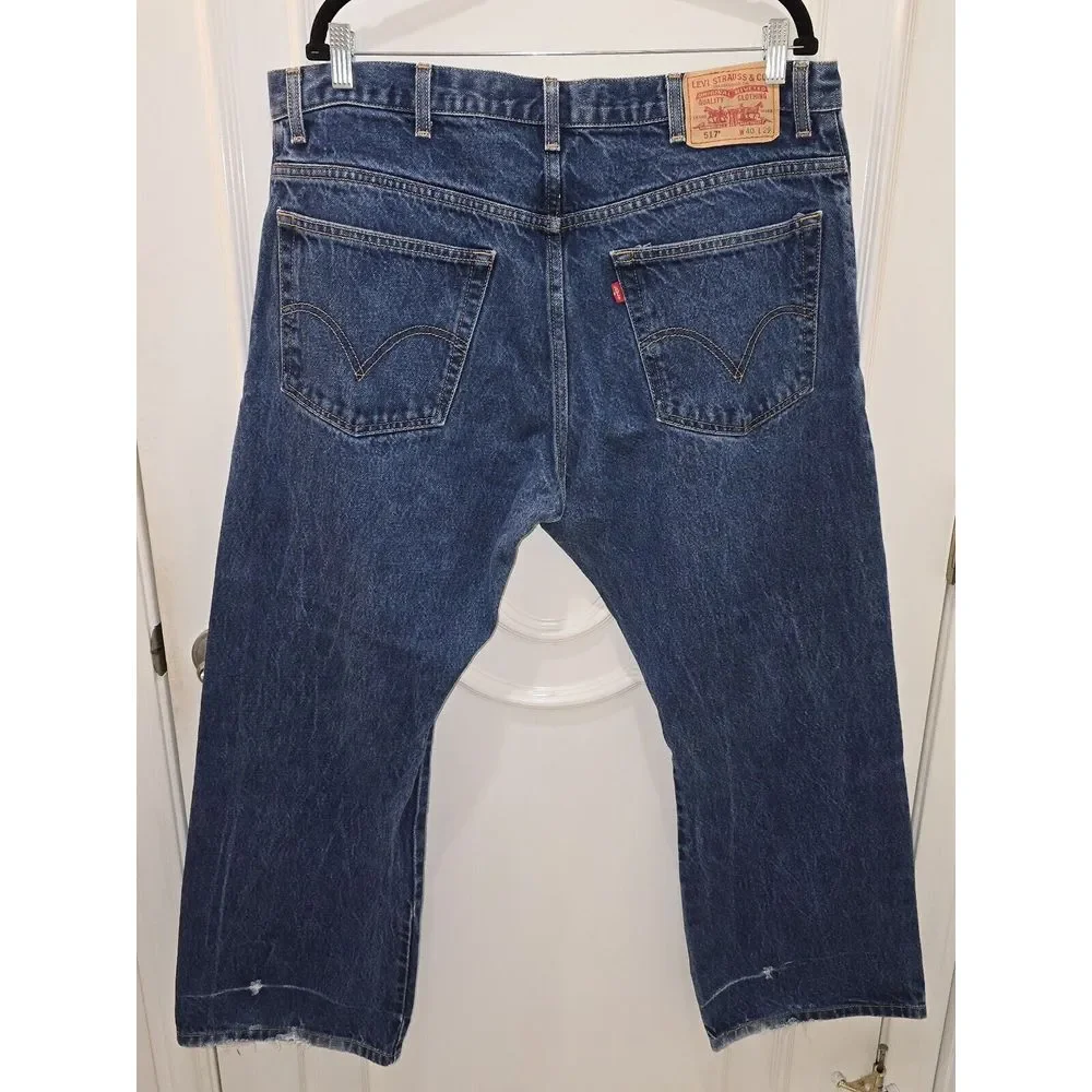Vintage Levi's 517 Jeans 40 X‎ 29 Bootcut Hige Design 2000s Deconstructed